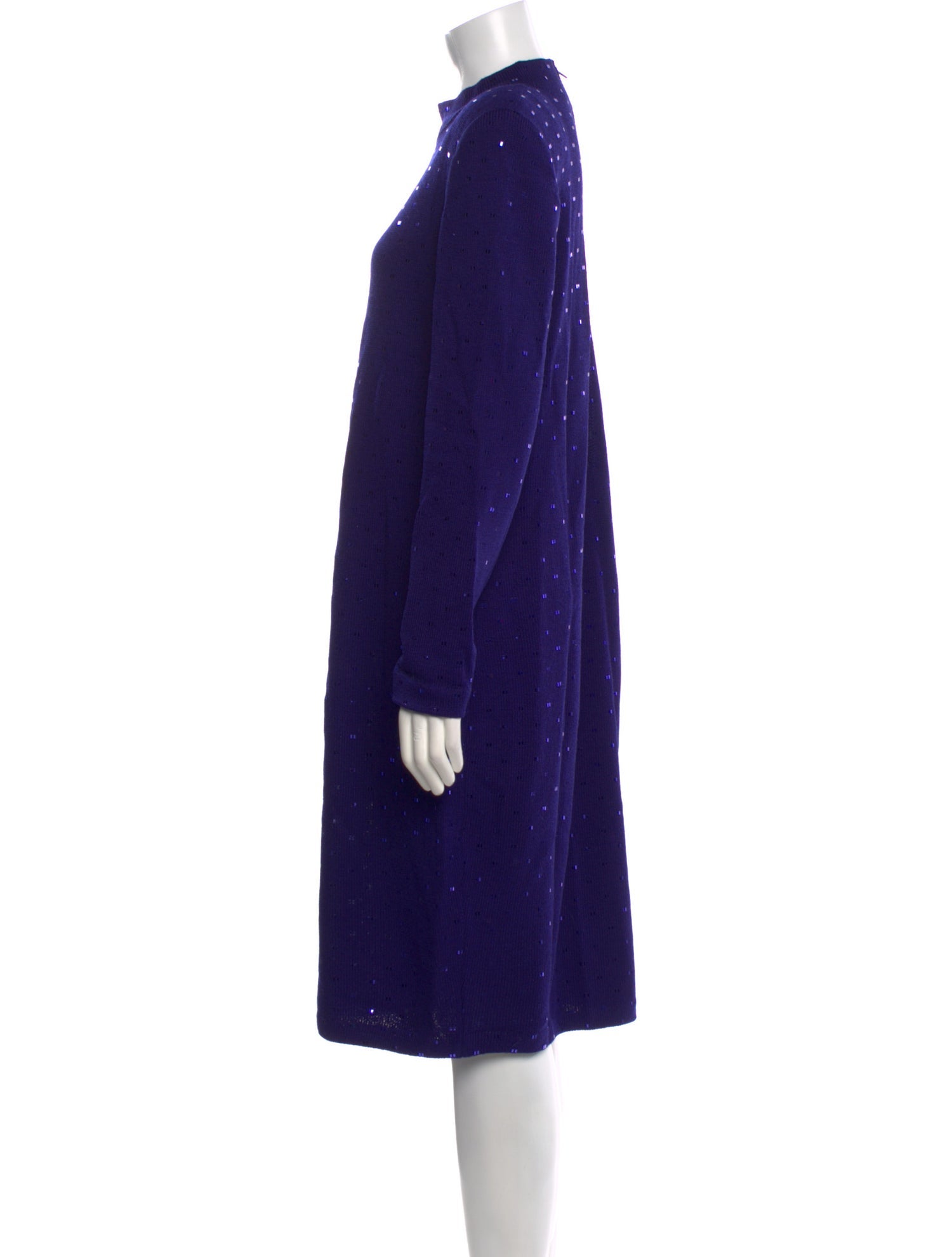 St. John Evening Mock Neck Knee-Length Dress