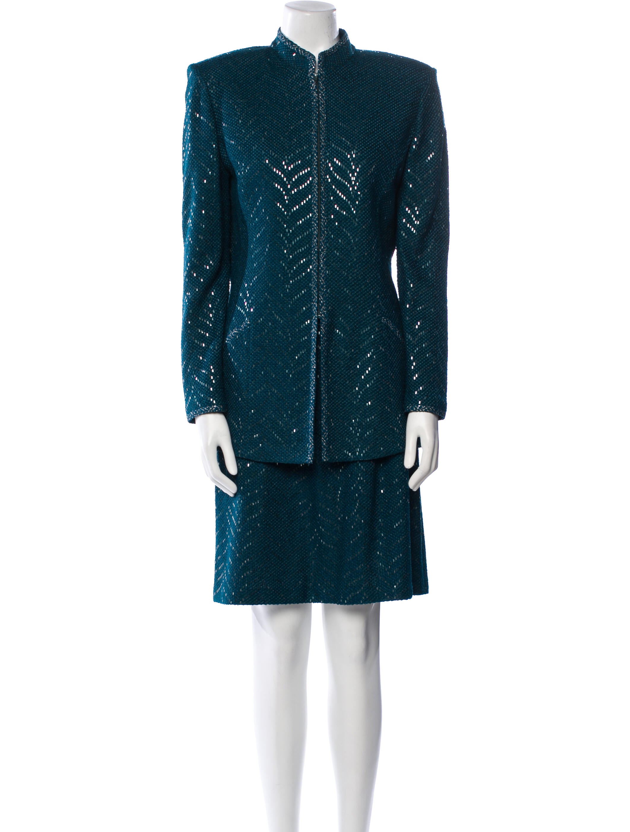 St. John Evening Sequin Embellishments Skirt Set