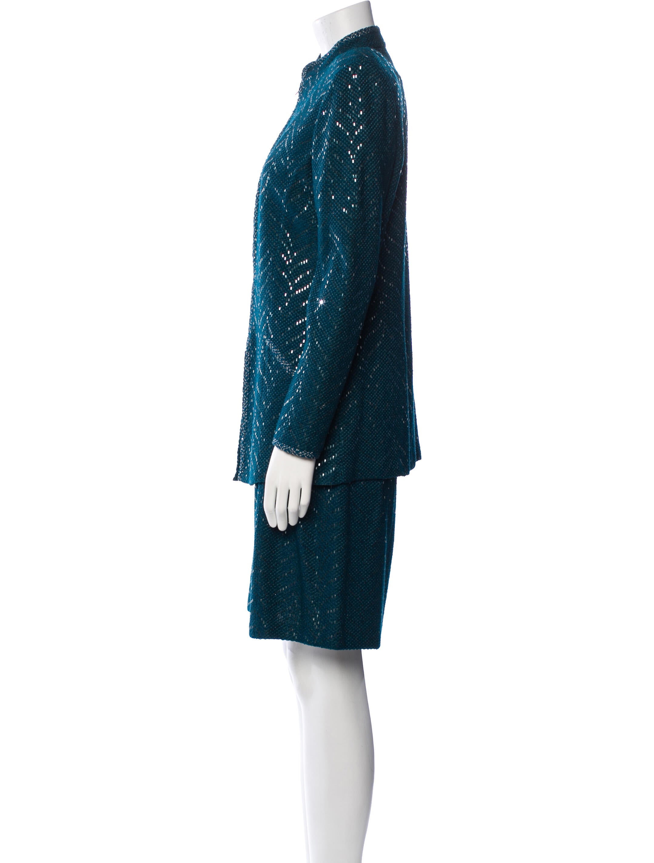 St. John Evening Sequin Embellishments Skirt Set