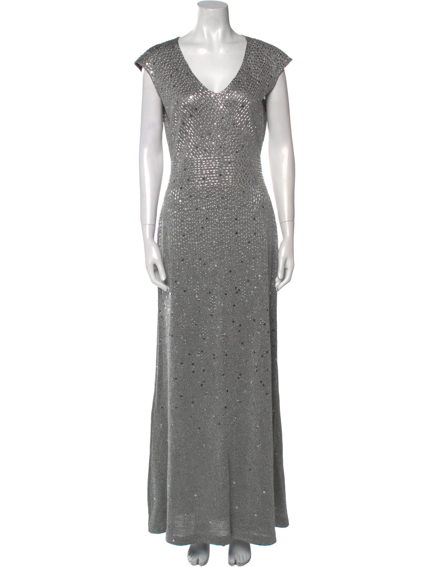 St. John Evening V-Neck Long Dress