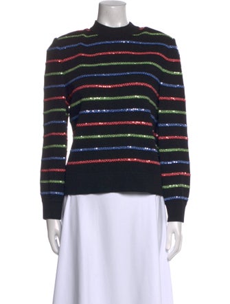 St. John Evening Striped Mock Neck Sweater