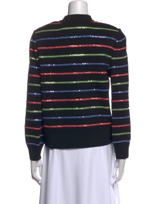St. John Evening Striped Mock Neck Sweater