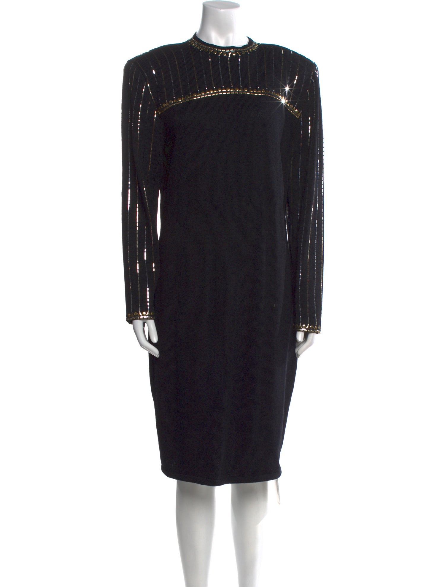 St. John Evening Crew Neck Knee-Length Dress