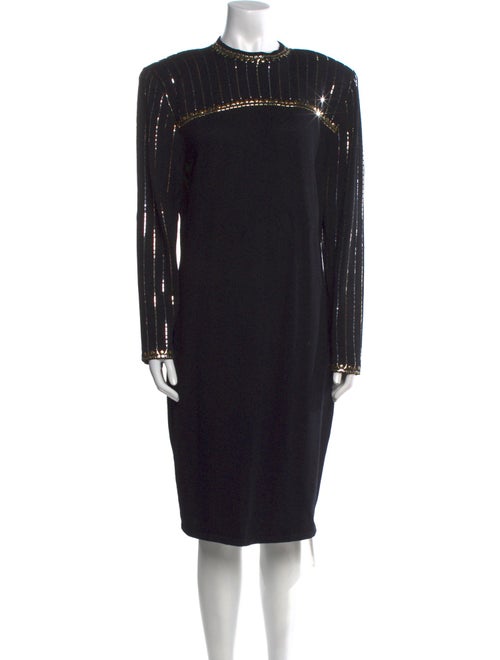 St. John Evening Crew Neck Knee-Length Dress
