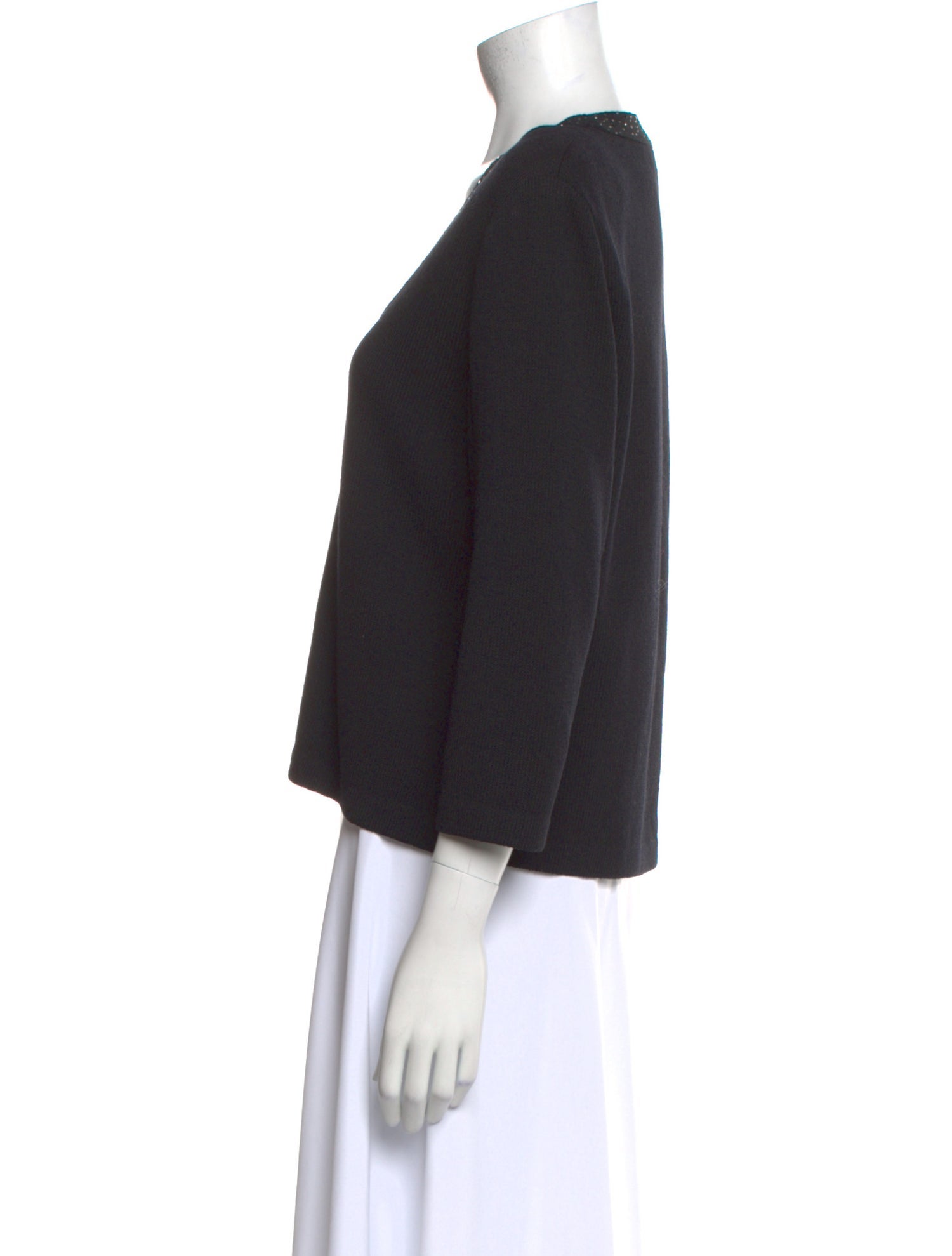 St. John Evening Scoop Neck Three-Quarter Sleeve Top