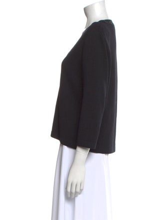 St. John Evening Scoop Neck Three-Quarter Sleeve Top