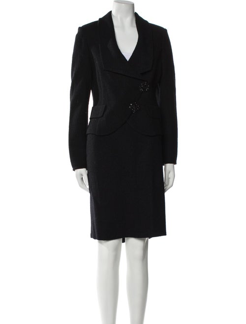 St. John Evening Crystal Embellishments Skirt Suit