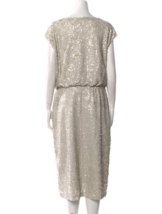 St. John Evening Cowl Neck Midi Length Dress