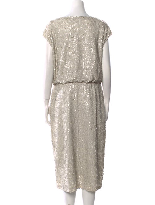 St. John Evening Cowl Neck Midi Length Dress