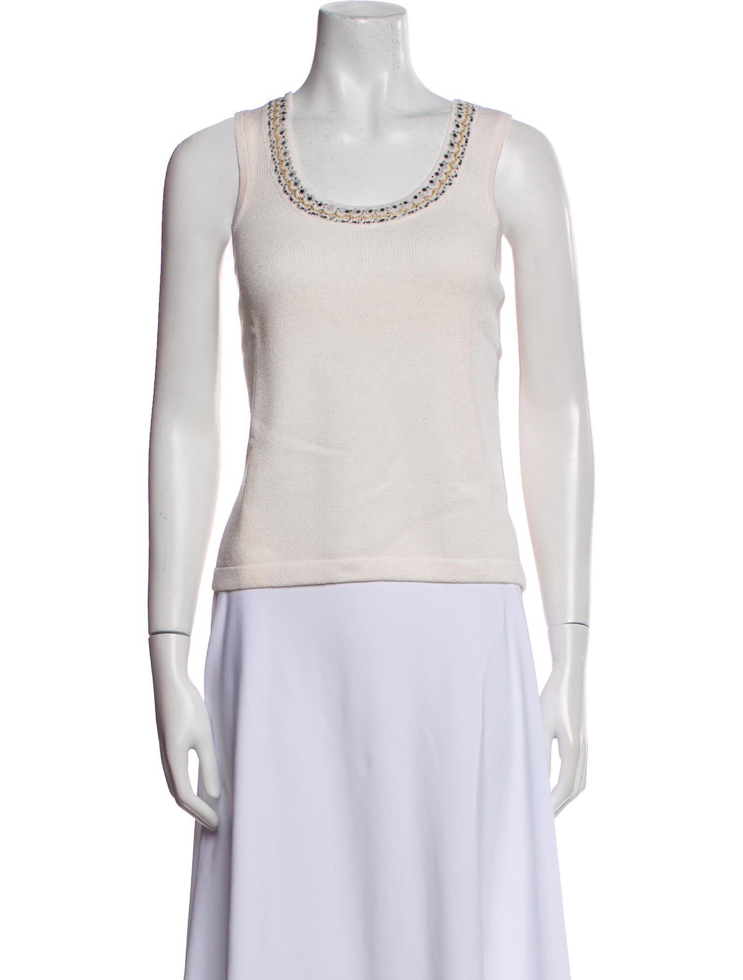 St. John Evening Scoop Neck Sleeveless Top