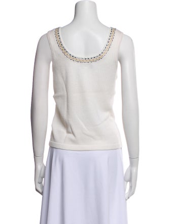 St. John Evening Scoop Neck Sleeveless Top
