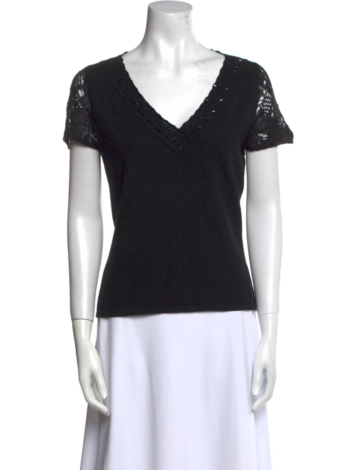 St. John Evening Cashmere V-Neck Sweater