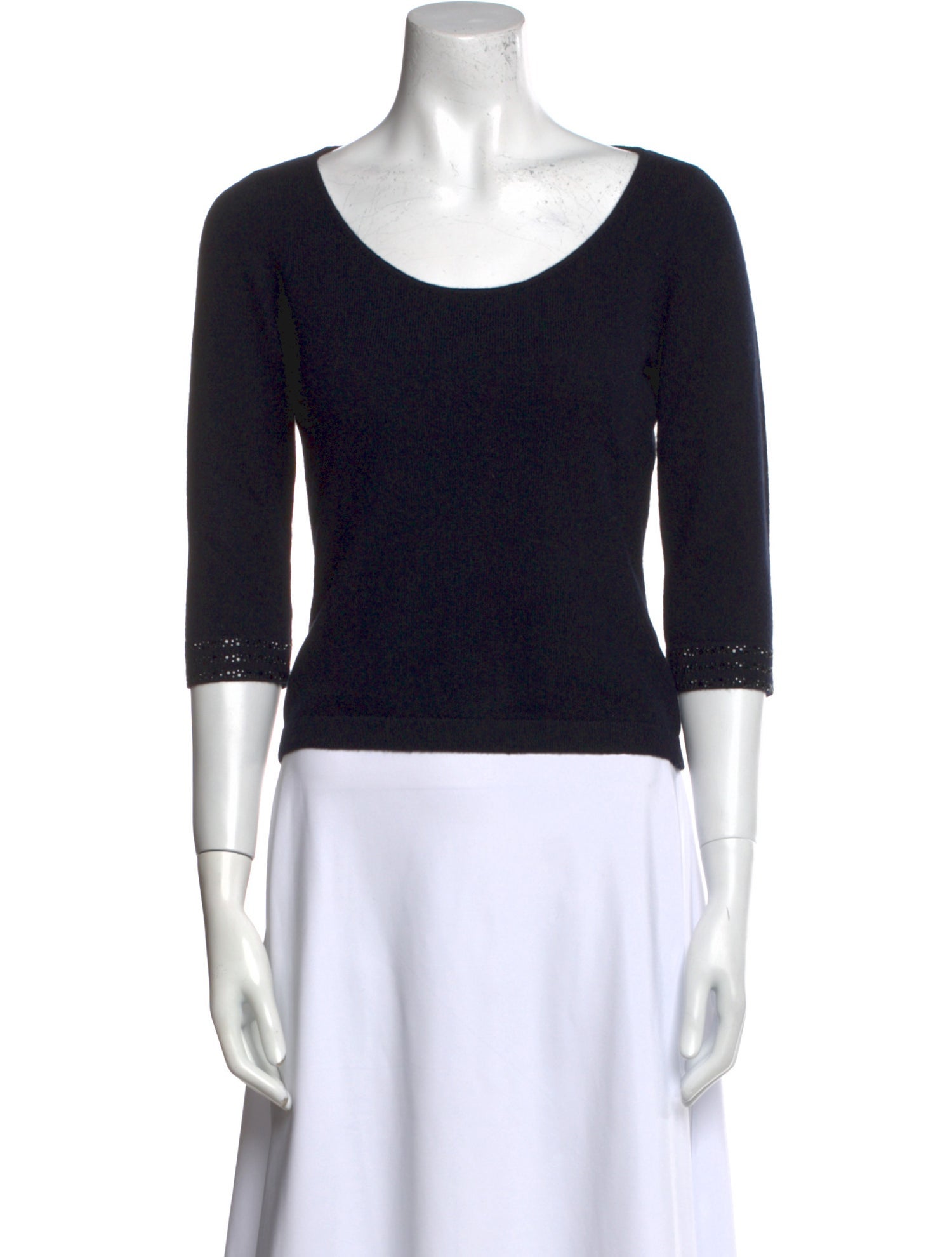 St. John Evening Cashmere Scoop Neck Sweater