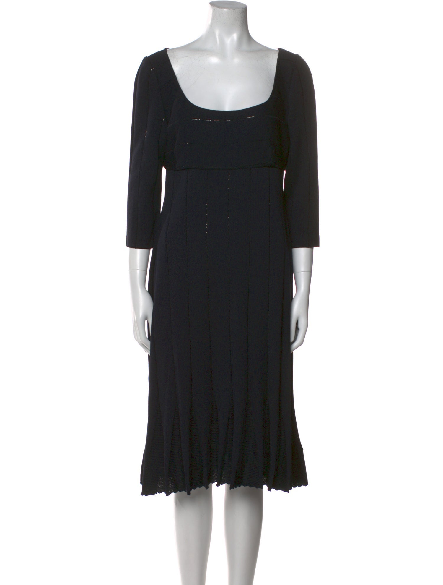 St. John Evening Scoop Neck Midi Length Dress