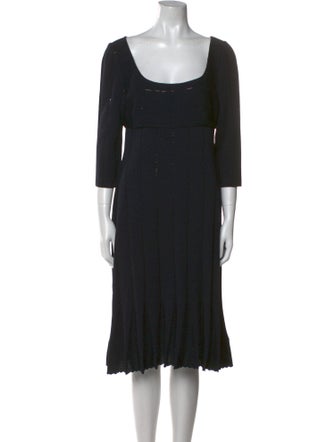 St. John Evening Scoop Neck Midi Length Dress