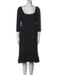 St. John Evening Scoop Neck Midi Length Dress