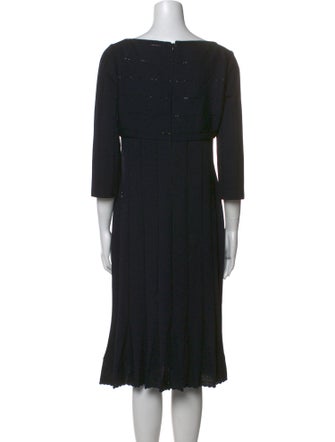 St. John Evening Scoop Neck Midi Length Dress