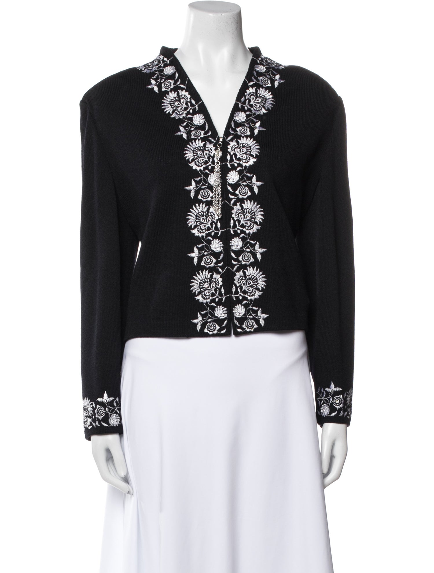 St. John Evening Wool V-Neck Sweater