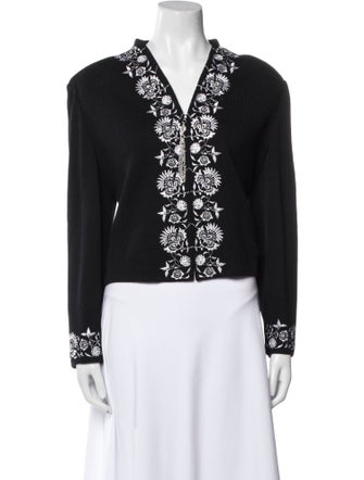 St. John Evening Wool V-Neck Sweater