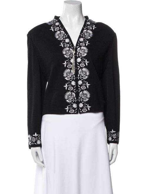 St. John Evening Wool V-Neck Sweater