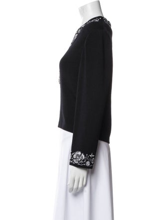 St. John Evening Wool V-Neck Sweater