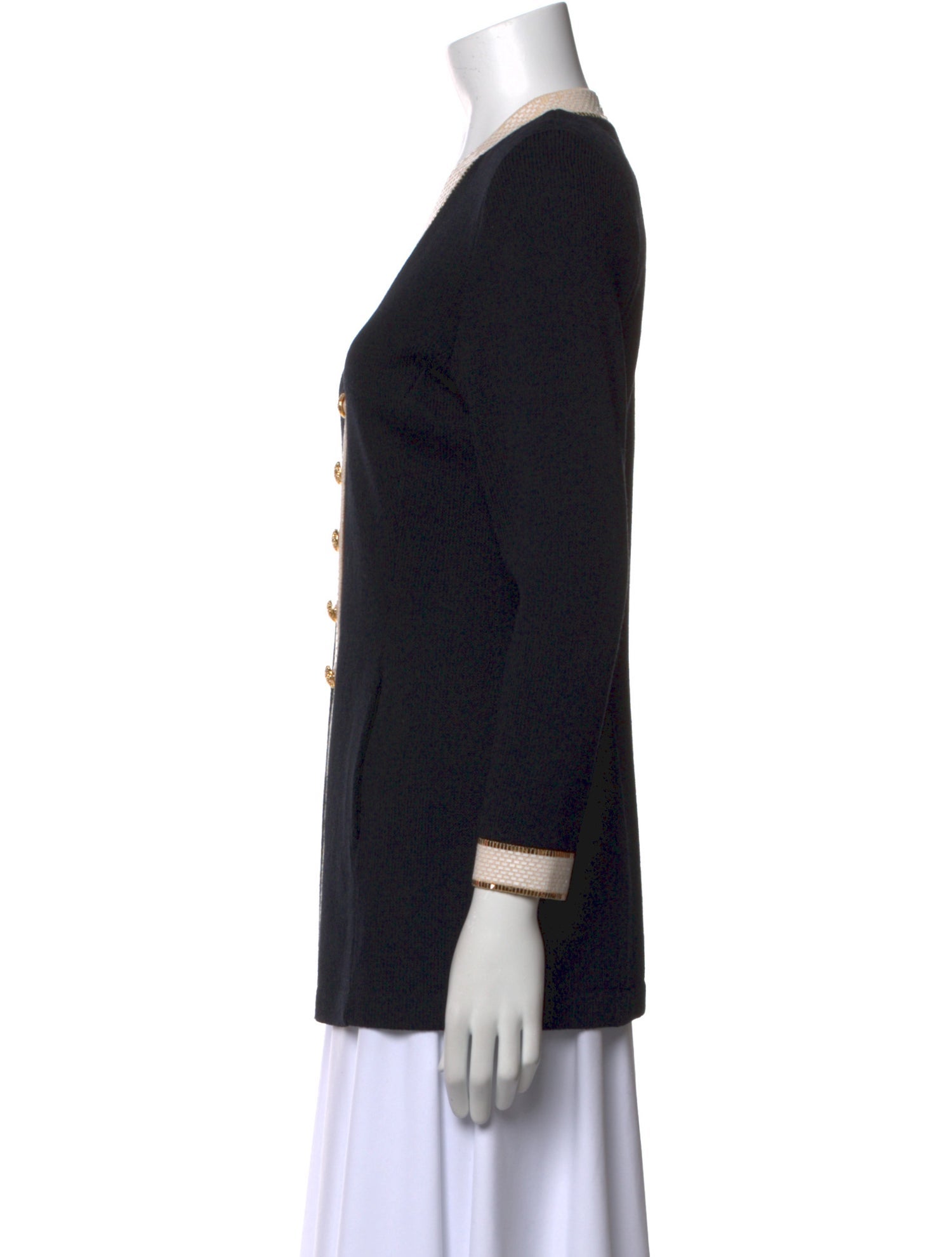 St. John Evening Wool Colorblock Pattern Tunic