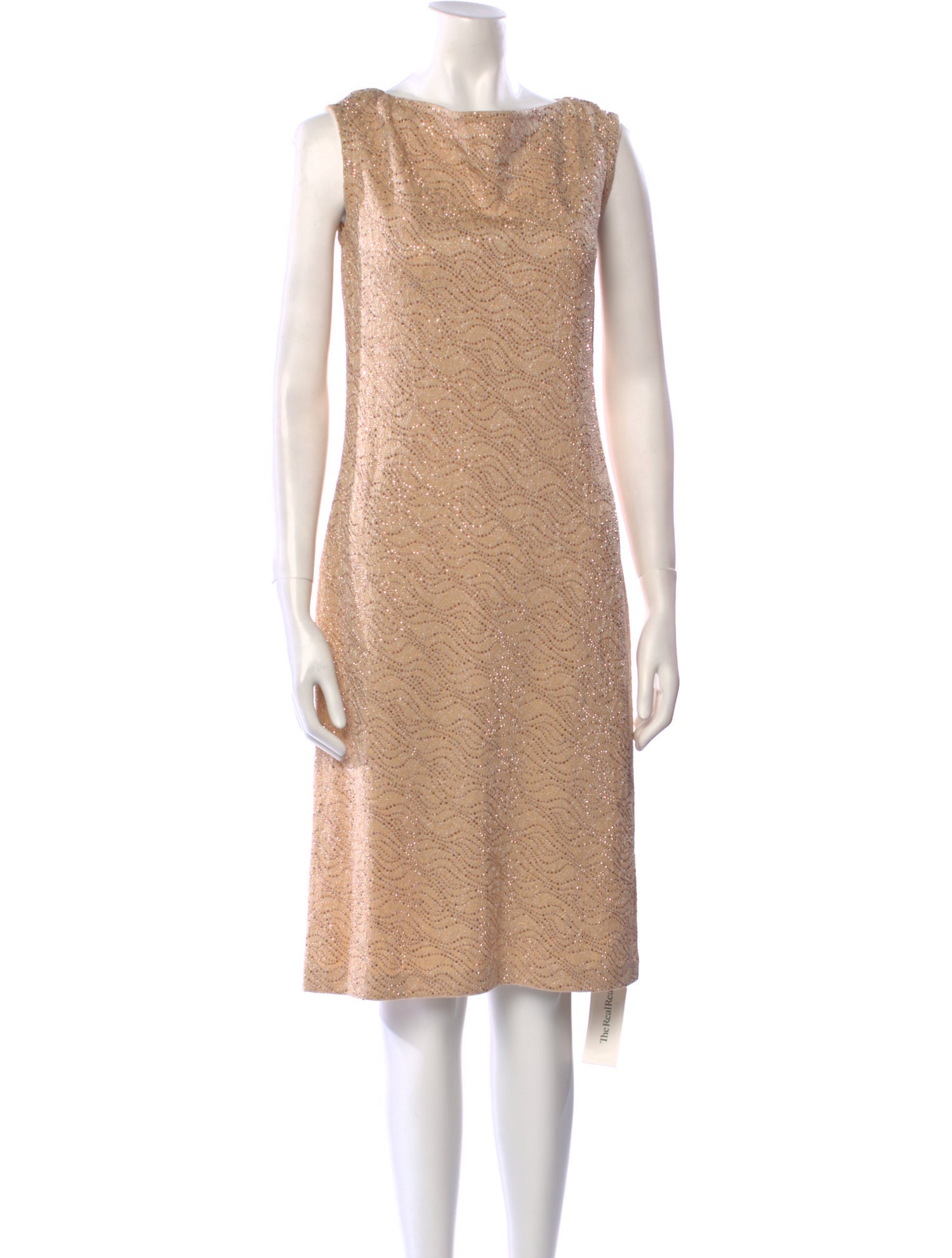 St. John Evening Bateau Neckline Knee-Length Dress