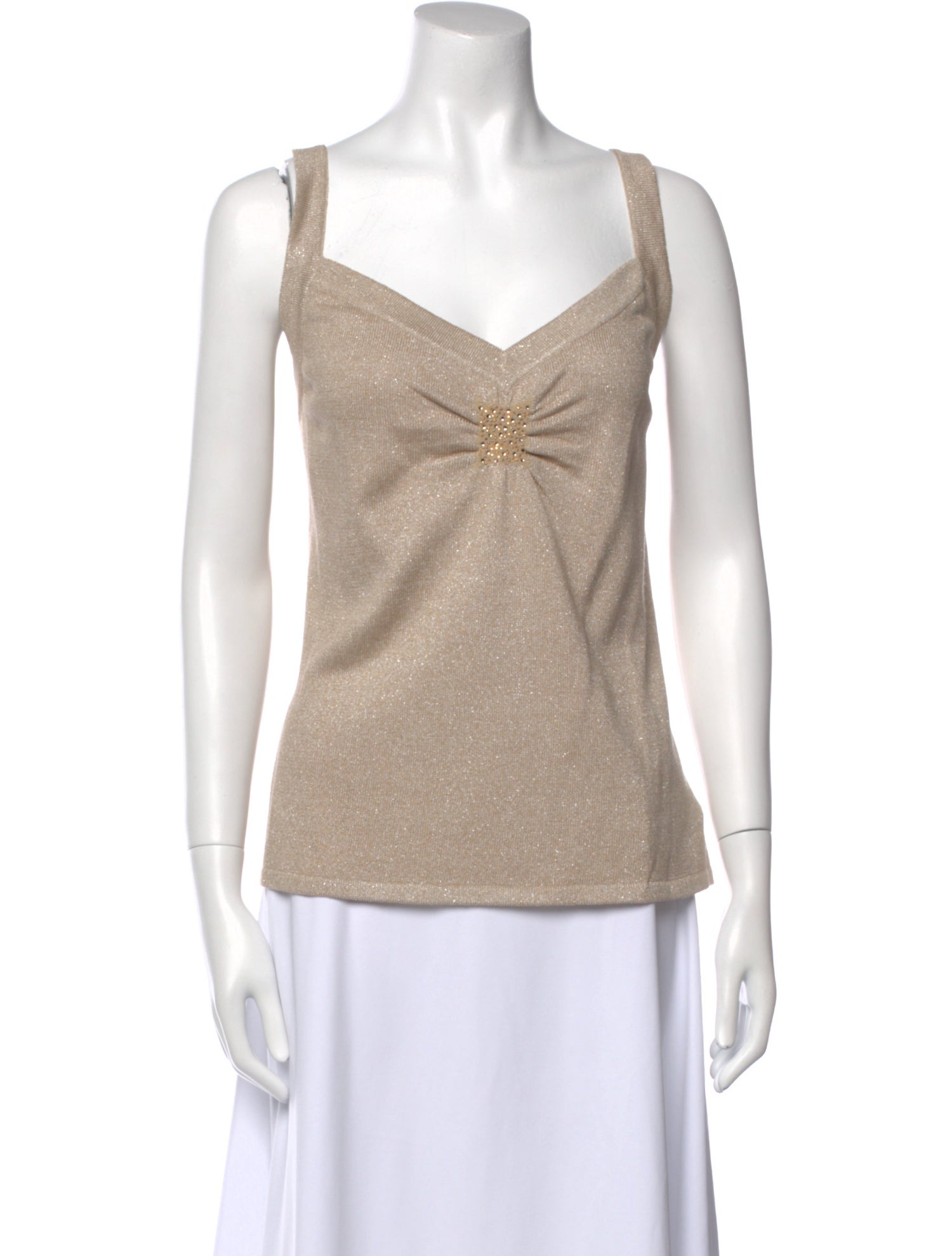 St. John Evening V-Neck Sleeveless Top