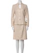 St. John Evening Wool Tweed Pattern Skirt Suit