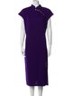 St. John Evening Mock Neck Midi Length Dress