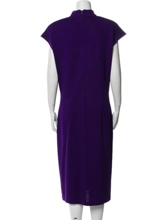 St. John Evening Mock Neck Midi Length Dress
