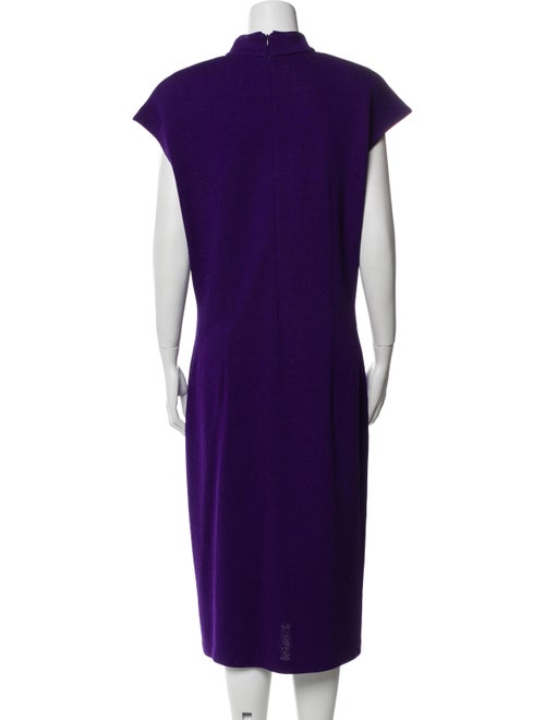 St. John Evening Mock Neck Midi Length Dress