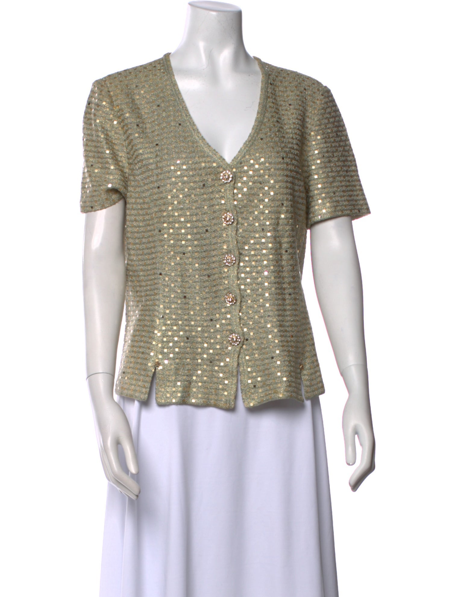 St. John Evening V-Neck Short Sleeve T-Shirt