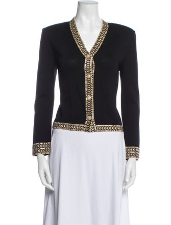 St. John Evening Wool V-Neck Sweater