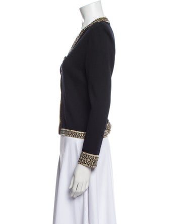 St. John Evening Wool V-Neck Sweater