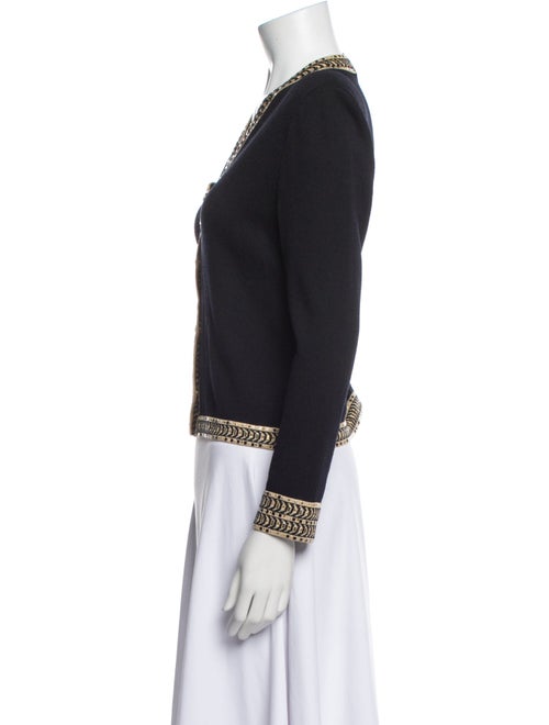 St. John Evening Wool V-Neck Sweater