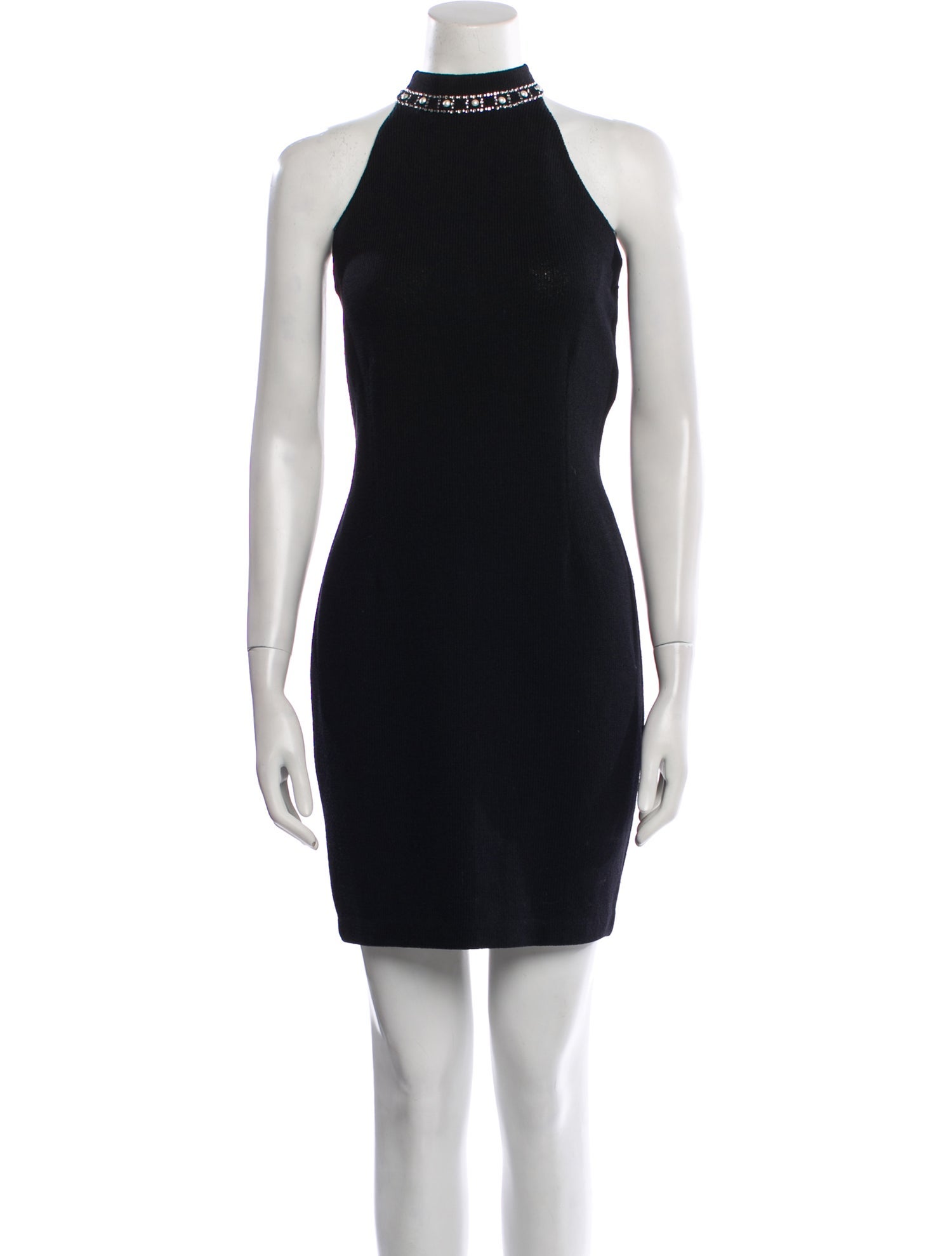 St. John Evening Mock Neck Mini Dress