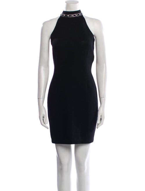 St. John Evening Mock Neck Mini Dress
