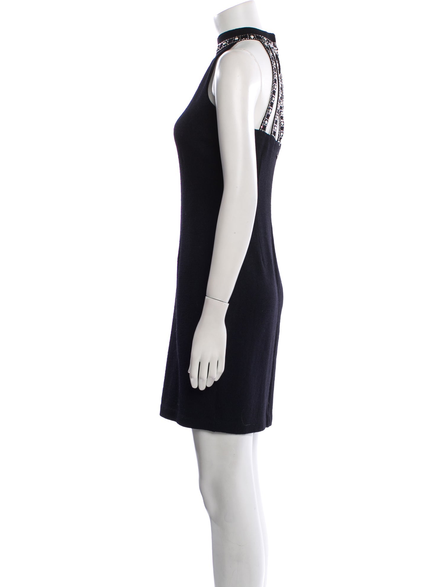 St. John Evening Mock Neck Mini Dress