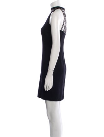 St. John Evening Mock Neck Mini Dress