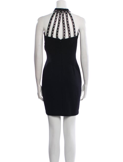 St. John Evening Mock Neck Mini Dress