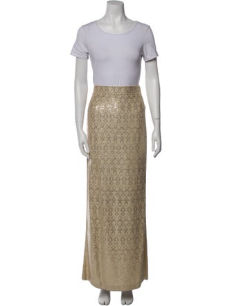 St. John Evening Printed Sequin Embellishments Skirt Suit