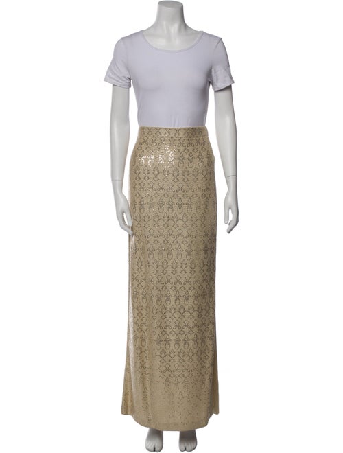 St. John Evening Printed Sequin Embellishments Skirt Suit