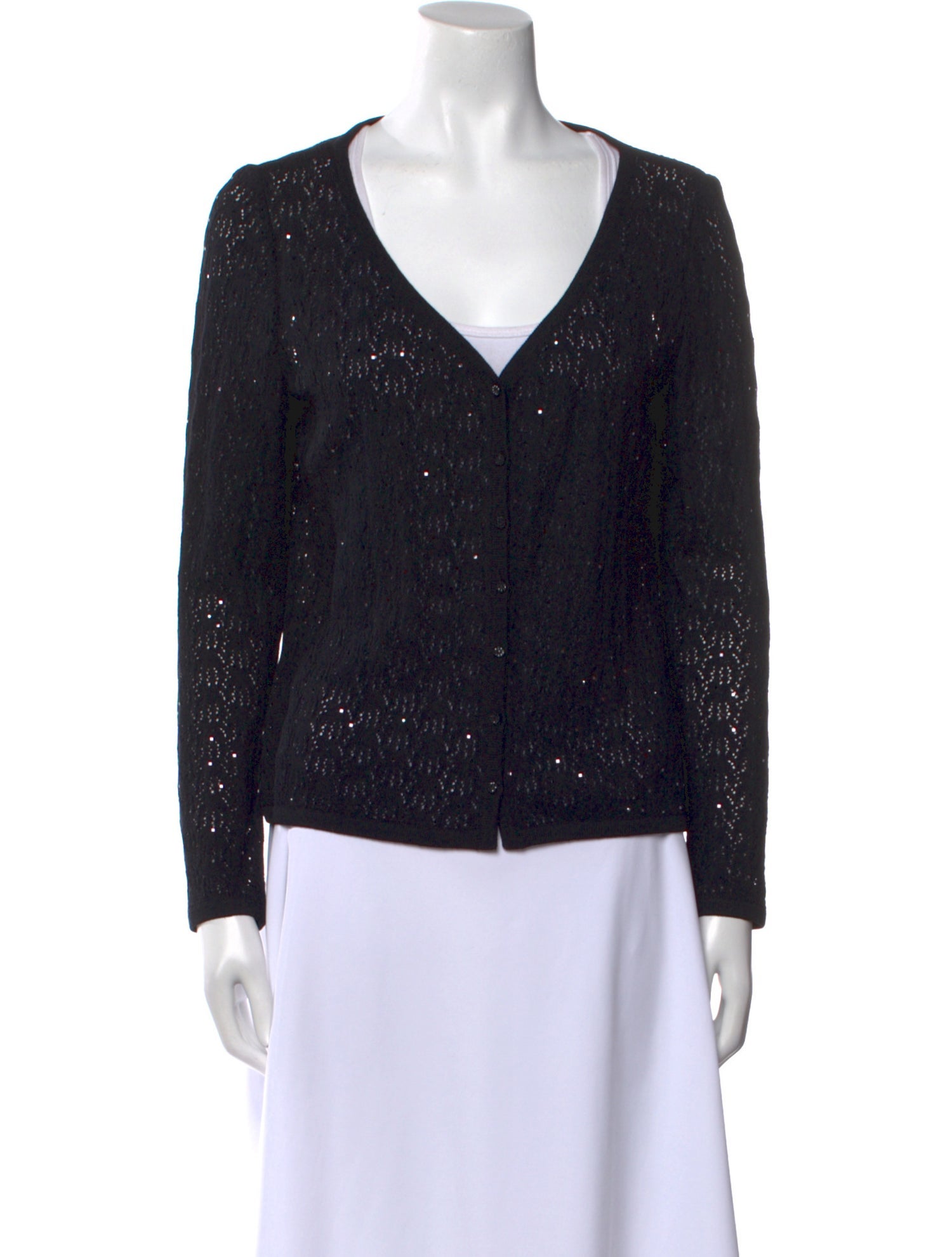 St. John Evening V-Neck Long Sleeve Top