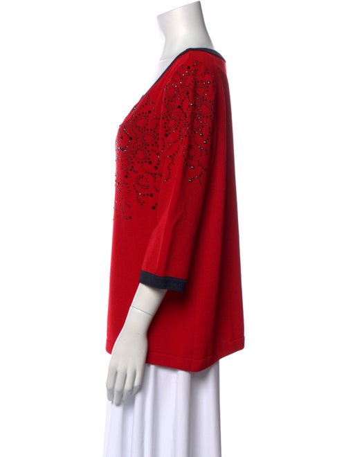 St. John Evening Wool Scoop Neck Sweatshirt