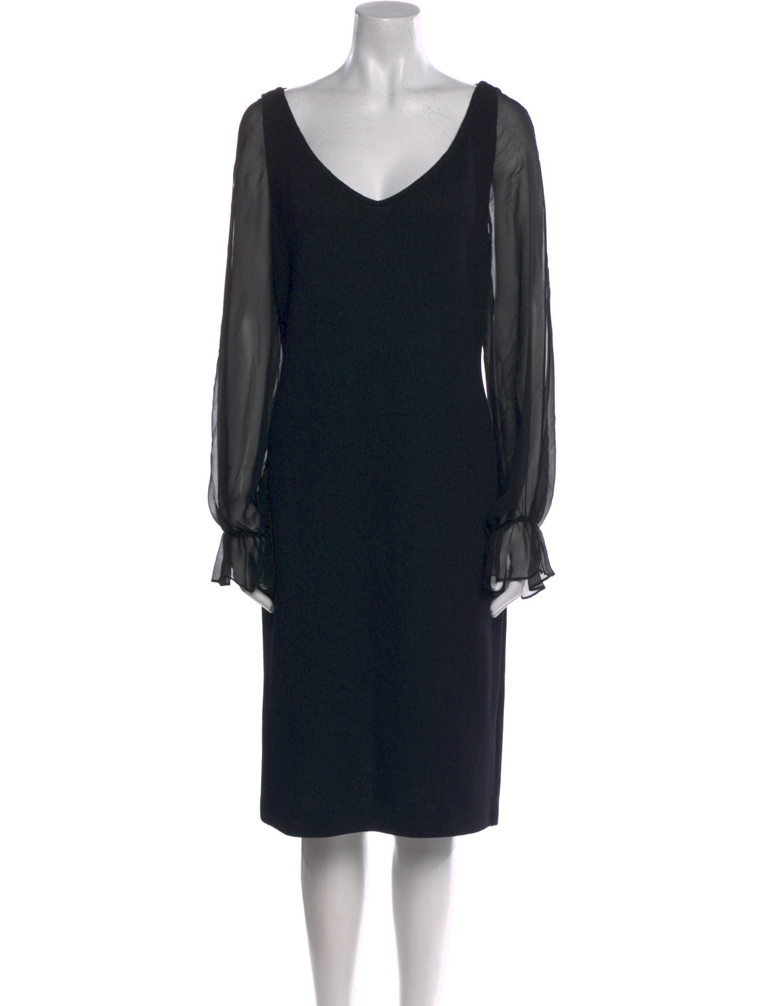 St. John Evening Wool Knee-Length Dress
