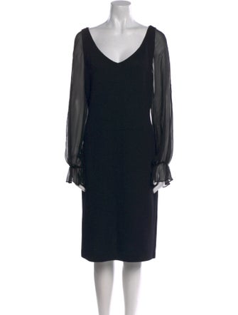 St. John Evening Wool Knee-Length Dress