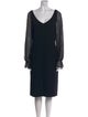 St. John Evening Wool Knee-Length Dress