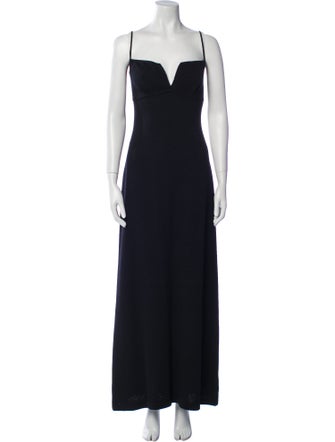 St. John Evening Square Neckline Long Dress