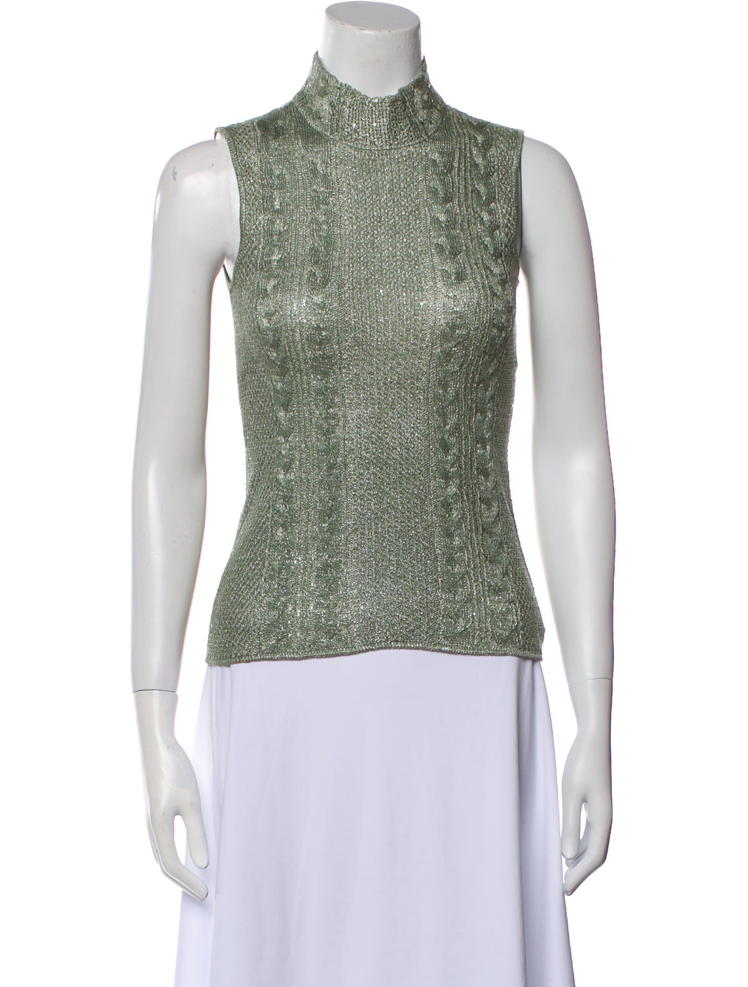 St. John Evening Printed Mock Neck Top